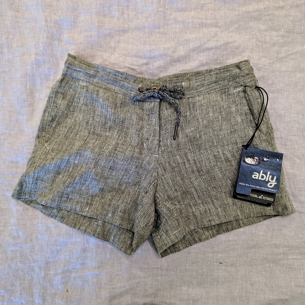 Ably linen water resistant shorts